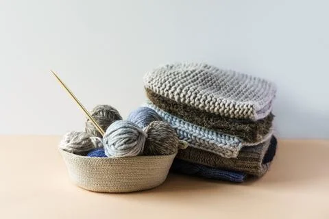 Balls of thread for knitting Stock Photos