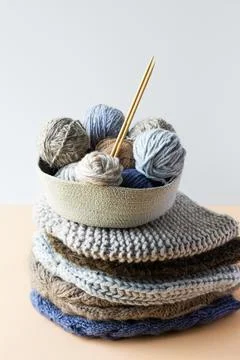 Balls of thread for knitting Stock Photos