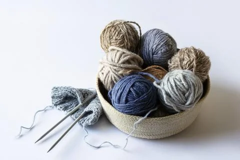 Balls of thread for knitting Stock Photos