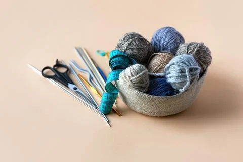 Balls of thread for knitting Stock Photos