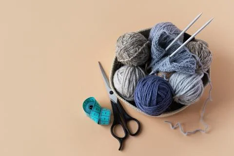 Balls of thread for knitting Stock Photos