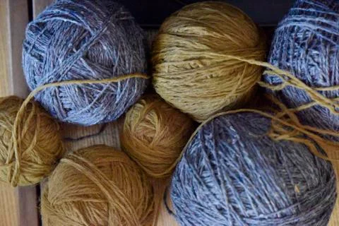 Balls of threads for knitting Stock Photos