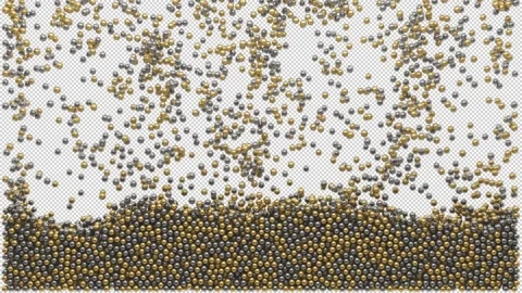 Balls Transition - Gold &amp; Silver Stock Footage 260223511