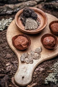 Balls of truffles Stock Photos