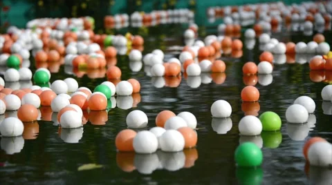 Balls on the Water Stock Footage 42651254