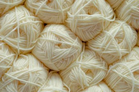 Balls of white threads Stock Photos