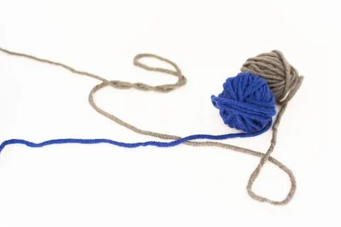 Balls of Wool Isolated Stock Photos