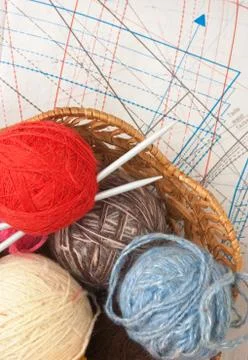 Balls of yarn Stock Photos