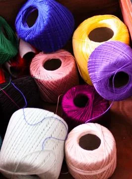 Balls of yarn Stock Photos