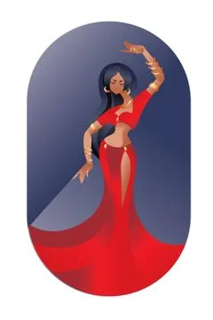 Bally dancing eastern beauty Stock Illustration