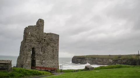 Ballybunion Castle Time Lapse Stock Footage 63573758