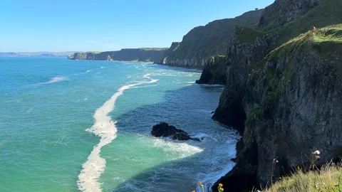 Ballycastle cliffs Stock Footage 275022783