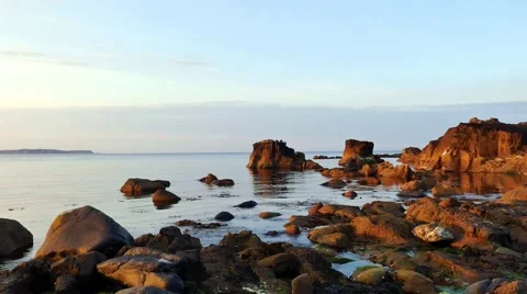 Ballycastle, evening light at the beach and bridge, Northern Ireland Stock Footage 64208493