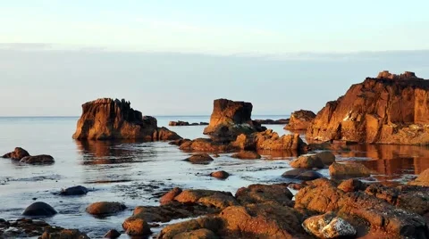 Ballycastle, evening light at the beach and bridge, Northern Ireland Stock Footage 64208497