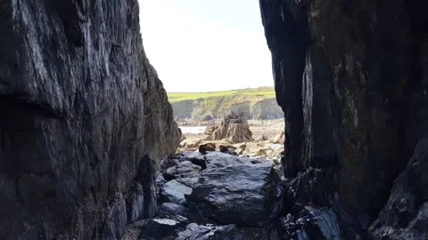 Ballyvooney Cove Rock Passage and Coastal Shore 4K Stock-Footage 333933341