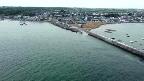 Ballywalter Village Seafront Ards Peninsula, County Down, Northern Ireland Stock Footage 211403006