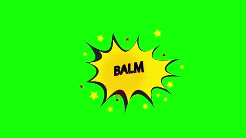 Balm comic speech bubble pop up animation on green screen Stock Footage 314318172