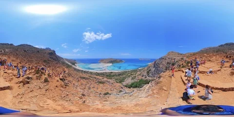 Balos beach in 360 Stock Footage