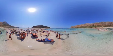 Balos Beach in 360 VR Stock Footage