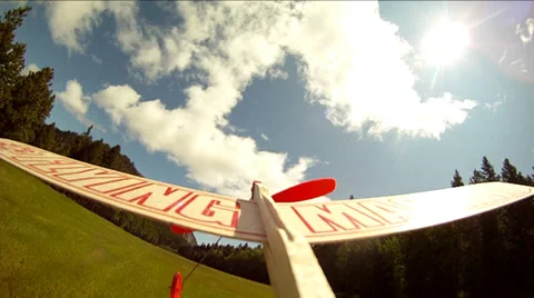 Balsa Airplane Flying POV Video stock 36834648