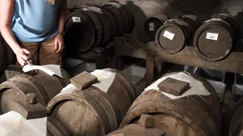 Balsamic vinegar barrels Stock Footage 159799588