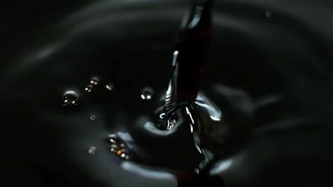 Balsamic Vinegar Splash, Macro Slow Motion Of Vinegar That Is Pouring. Stock Footage 301323072