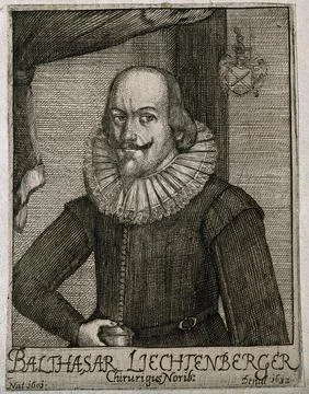 Balthasar Liechtenberger. Etching. Stock Illustration