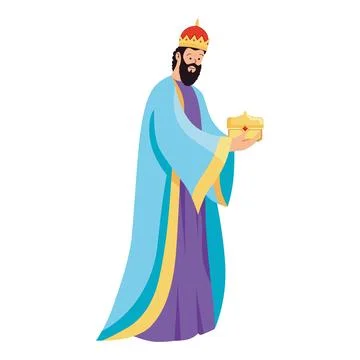 Balthasar wise man walking Stock Illustration