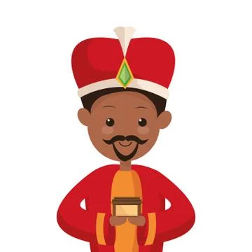 Balthazar magi icon Stock Illustration