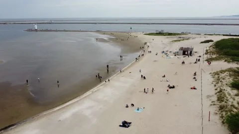 Baltic beach - aerial view Stock Footage 230880685