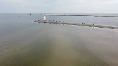 Baltic beach - aerial view Stock Footage 230880686