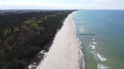Baltic beach - aerial view Stock Footage 231131293