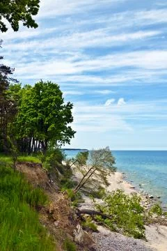 Baltic beach after a storm Stock Photos