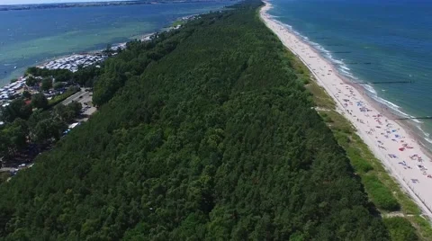 The Baltic beaches, Aerial View Stock Footage 61913234