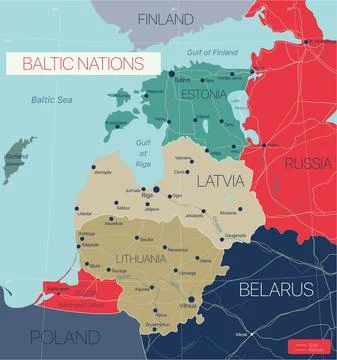 Baltic nations region Illustrazione stock
