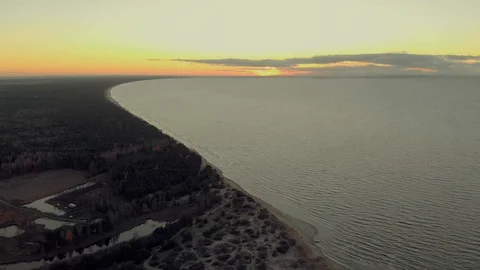 Baltic sea after sunset Stock Footage 101196363