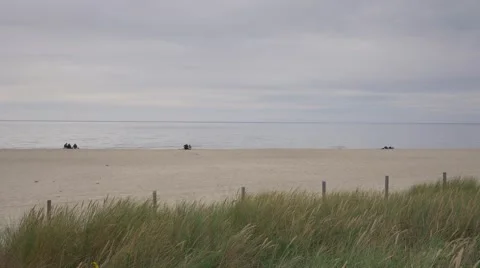 Baltic sea and beach during cloudy day. Stock Footage 68345099
