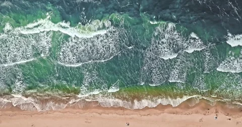 The Baltic Sea and storm waves in summer, Poland. Stock Footage 341636540