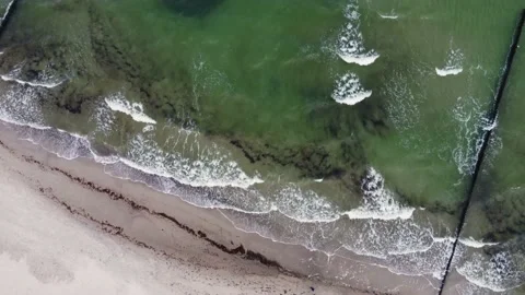 Baltic Sea beach, drone view Stock Footage 221768922