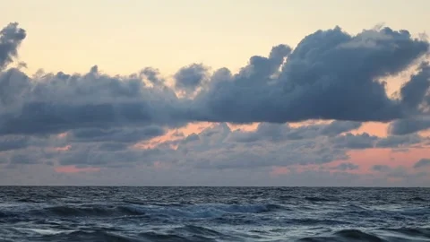 Baltic sea beautiful sunset waves Video stock 157404420