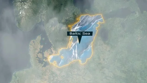 Baltic Sea Map - Clouds Effect Stock-Footage 267056820