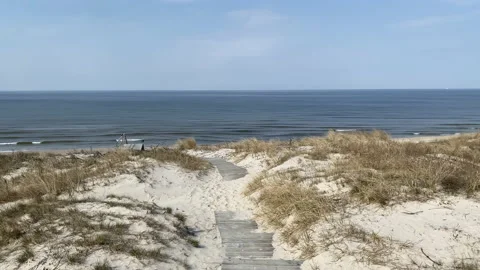 Baltic Sea panoramic view from Curonian Spit in Klaipeda, Lithuania Stock Footage 152773033