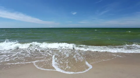 Baltic Sea Sandy Beach Waves Stock Footage