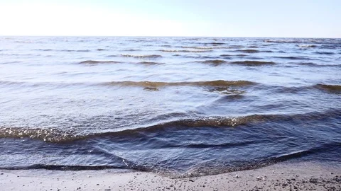 Baltic sea shore in spring slow motion Stock Footage 89472846