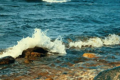 Baltic sea storm waves Stock Photos