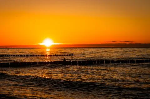Baltic Sea Sunset Stock Photos