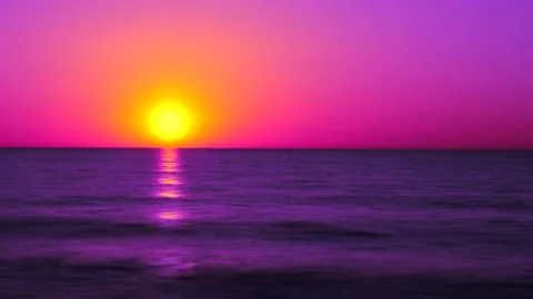Baltic sea at sunset. Sparkling sea water. Shining sun in the sky. Time lapse. Stock Footage 155191876