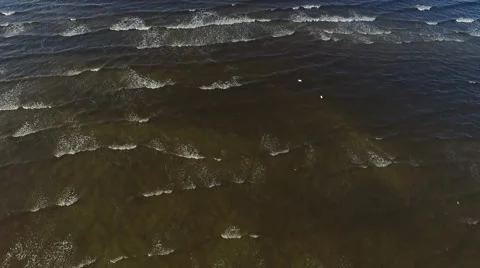 Baltic Sea waves aerial Stock Footage