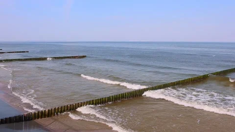 Baltic Sea waves slow motion Stock Footage 154101743