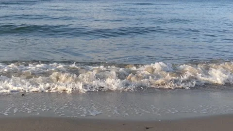 Baltic sea waves with white spray - ocean water texture for background Stock Footage 144602125